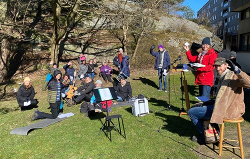 Utegudstjänst bakom Folkets Hus